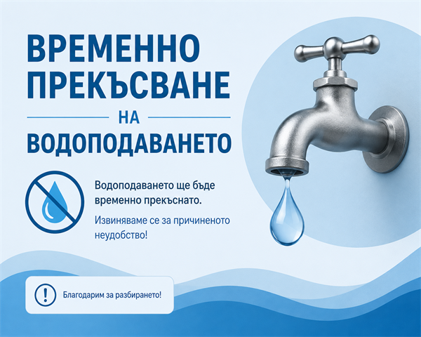 Временно прекъсване на водоподаването